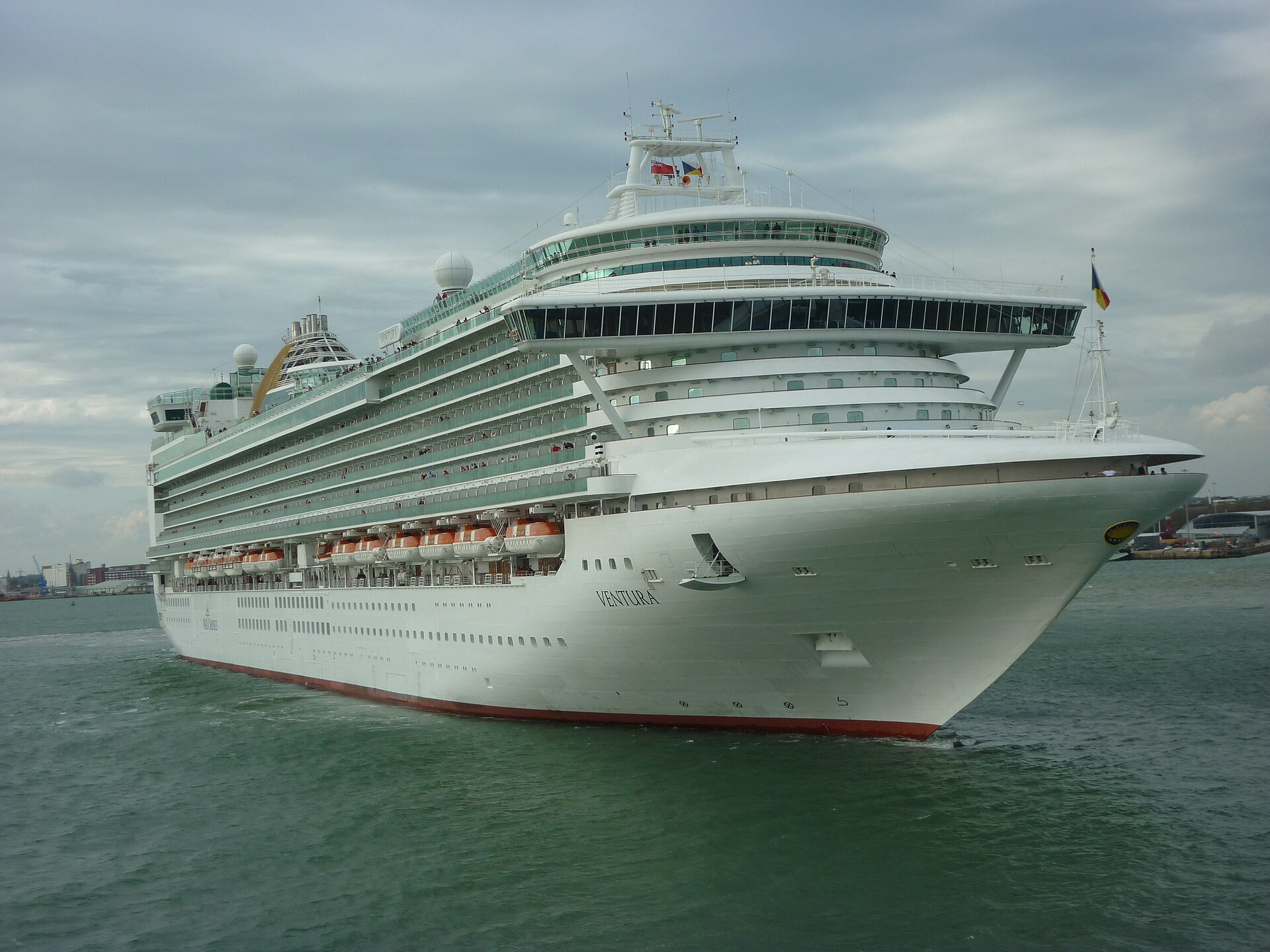 P&O Cruises ship Ventura sailing in Southampton Water