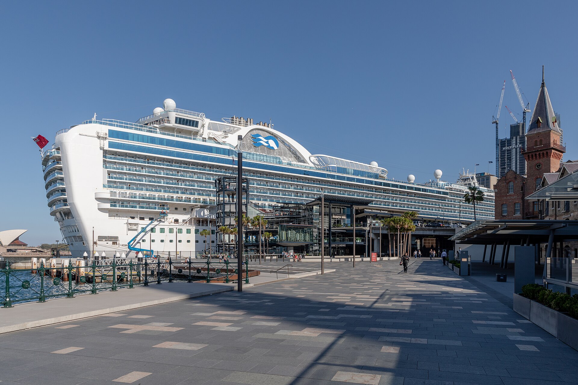 Ruby Princess docked at the Overseas Passenger Terminal in Sydney on a sunny day